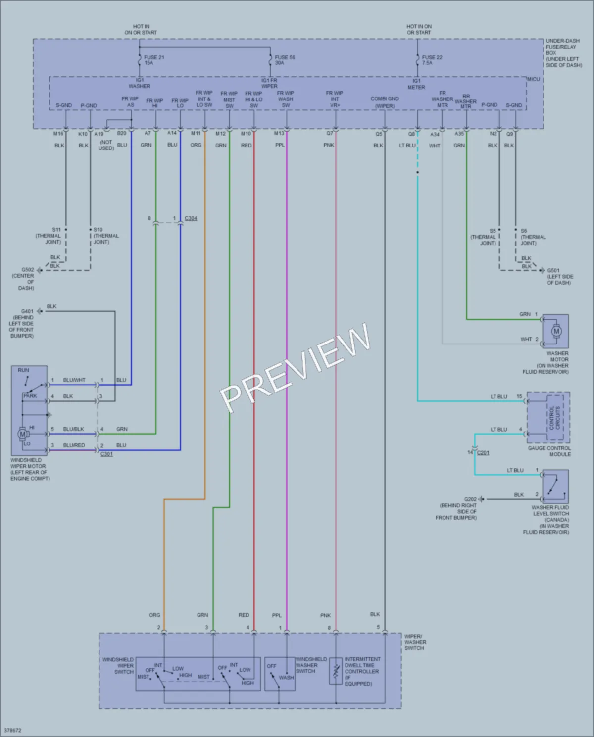 2014 Honda Insight Wiper Washer wiring diagram preview