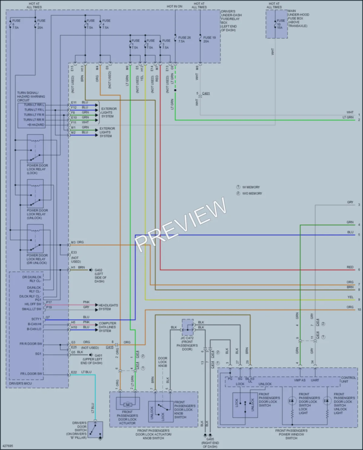 2014 Honda Odyssey Anti Theft wiring diagram preview