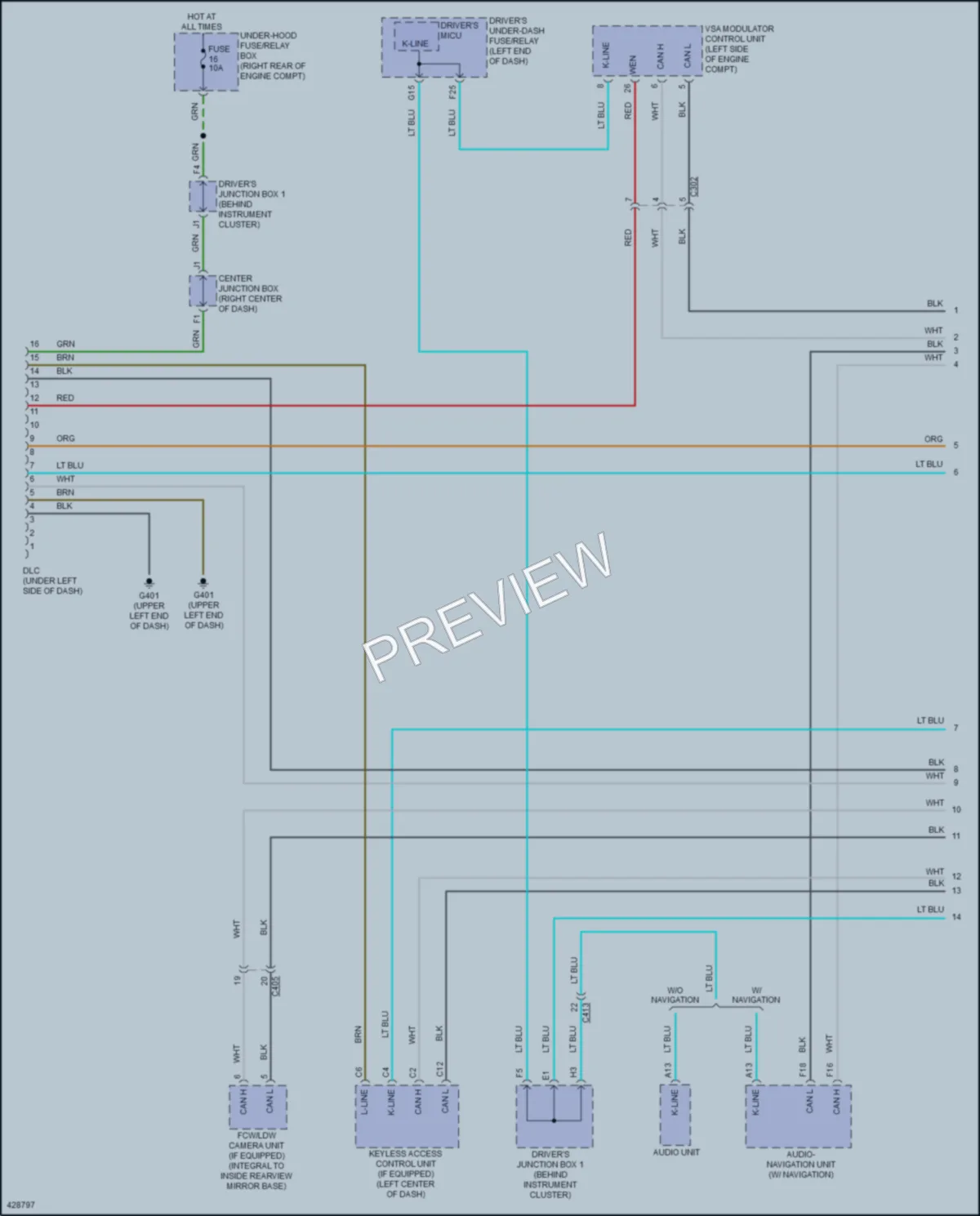 2014 Honda Odyssey Computer Data Lines wiring diagram preview