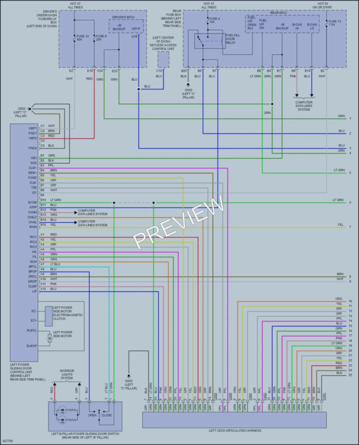 2014 Honda Odyssey Trunk Tailgate Fuel Door wiring diagram preview