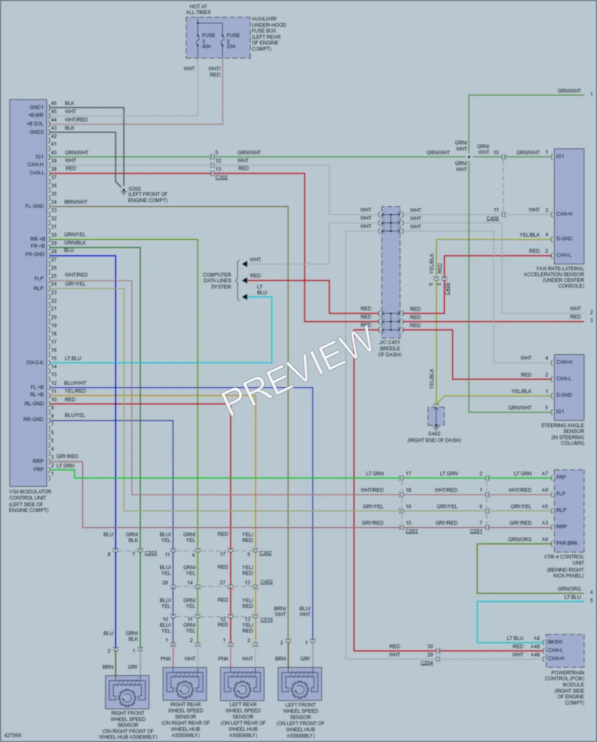 2014 Honda Ridgeline Anti Lock Brakes wiring diagram preview