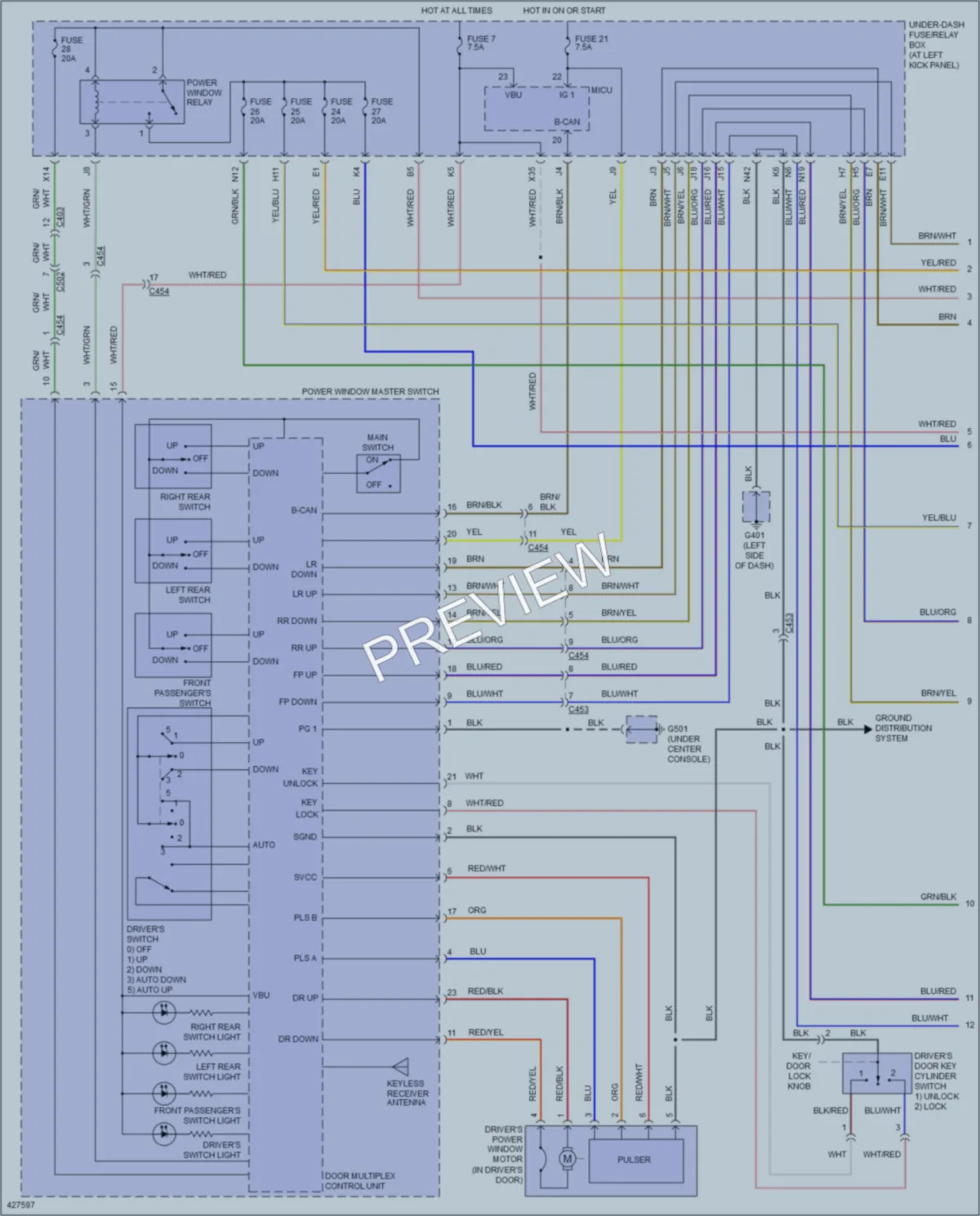 2014 Honda Ridgeline Power Windows wiring diagram preview