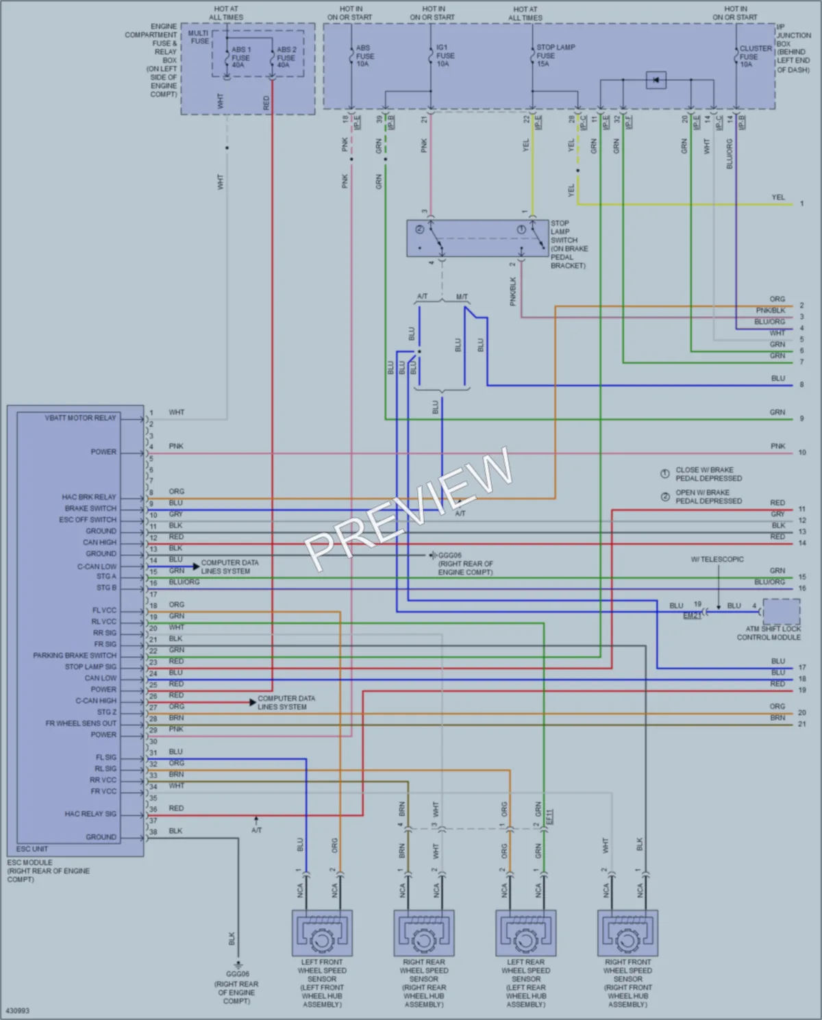 2014 Hyundai Accent Anti Lock Brakes wiring diagram preview