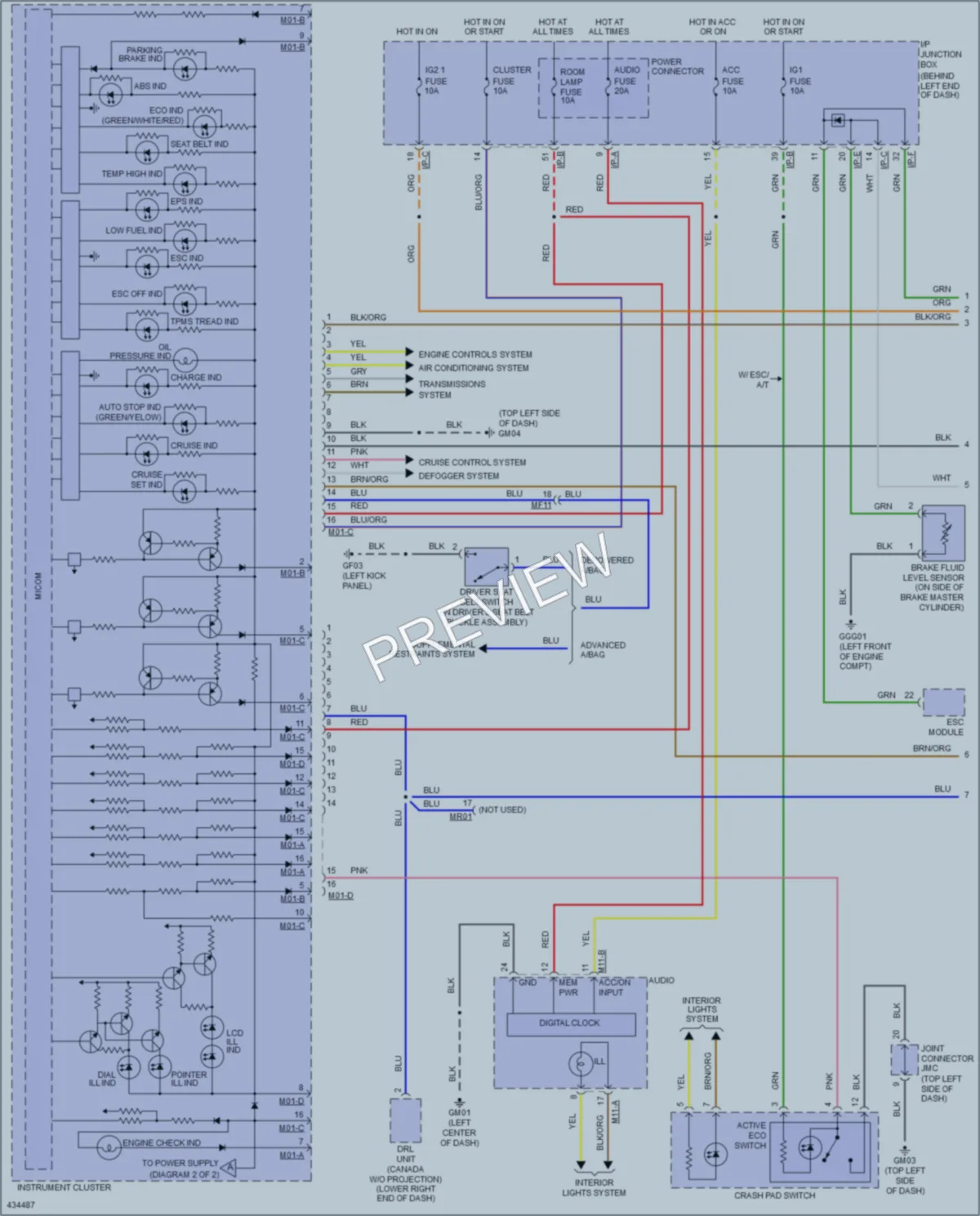 2014 Hyundai Accent Instrument Cluster wiring diagram preview