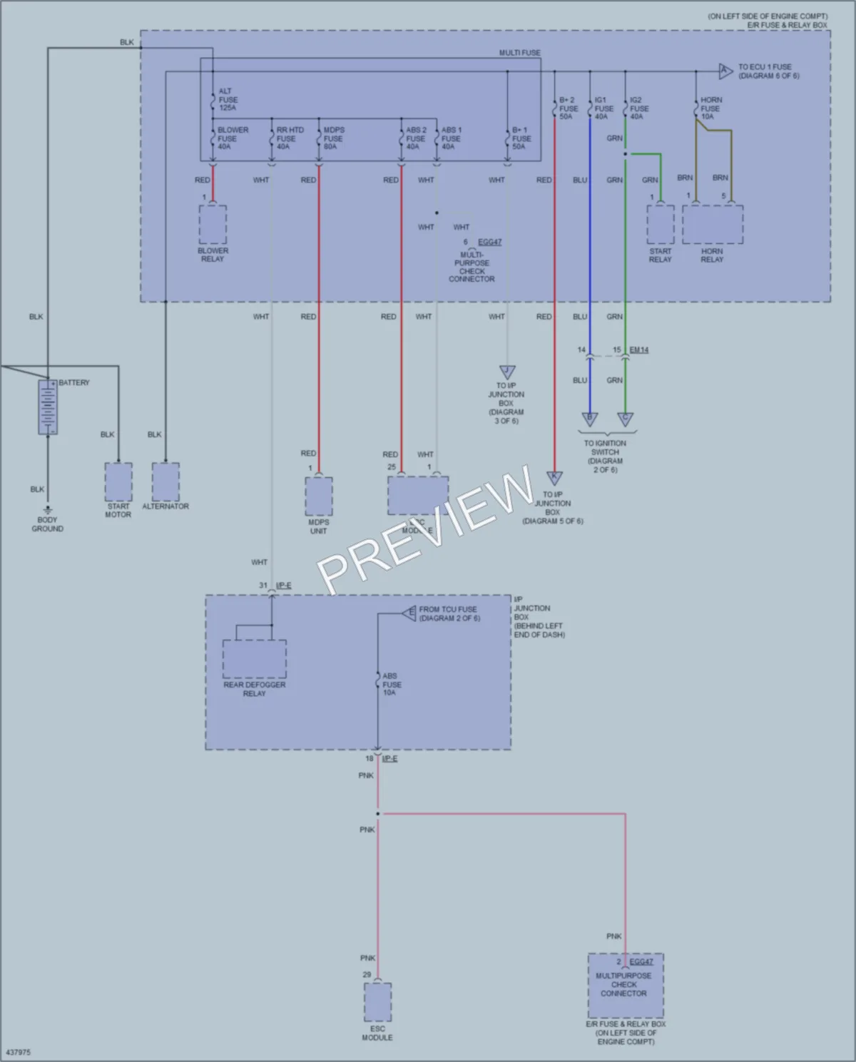 2014 Hyundai Accent Power Distribution wiring diagram preview