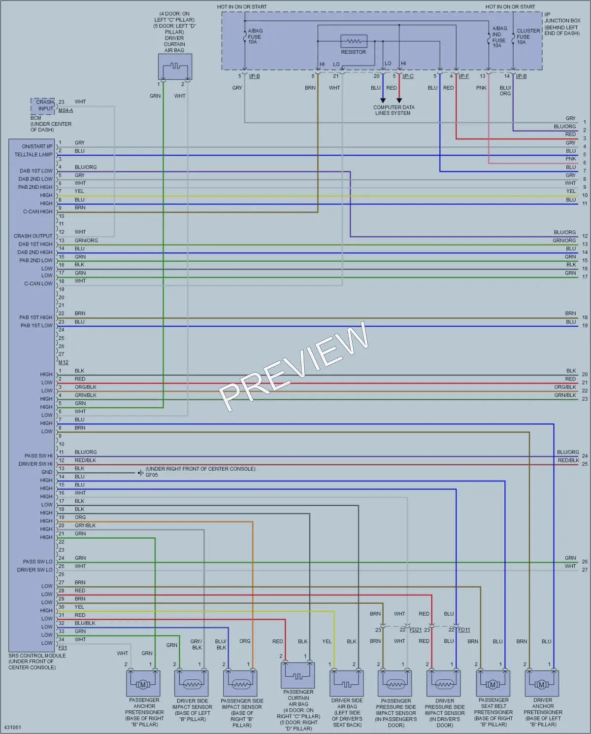 2014 Hyundai Accent Supplemental Restraints wiring diagram preview