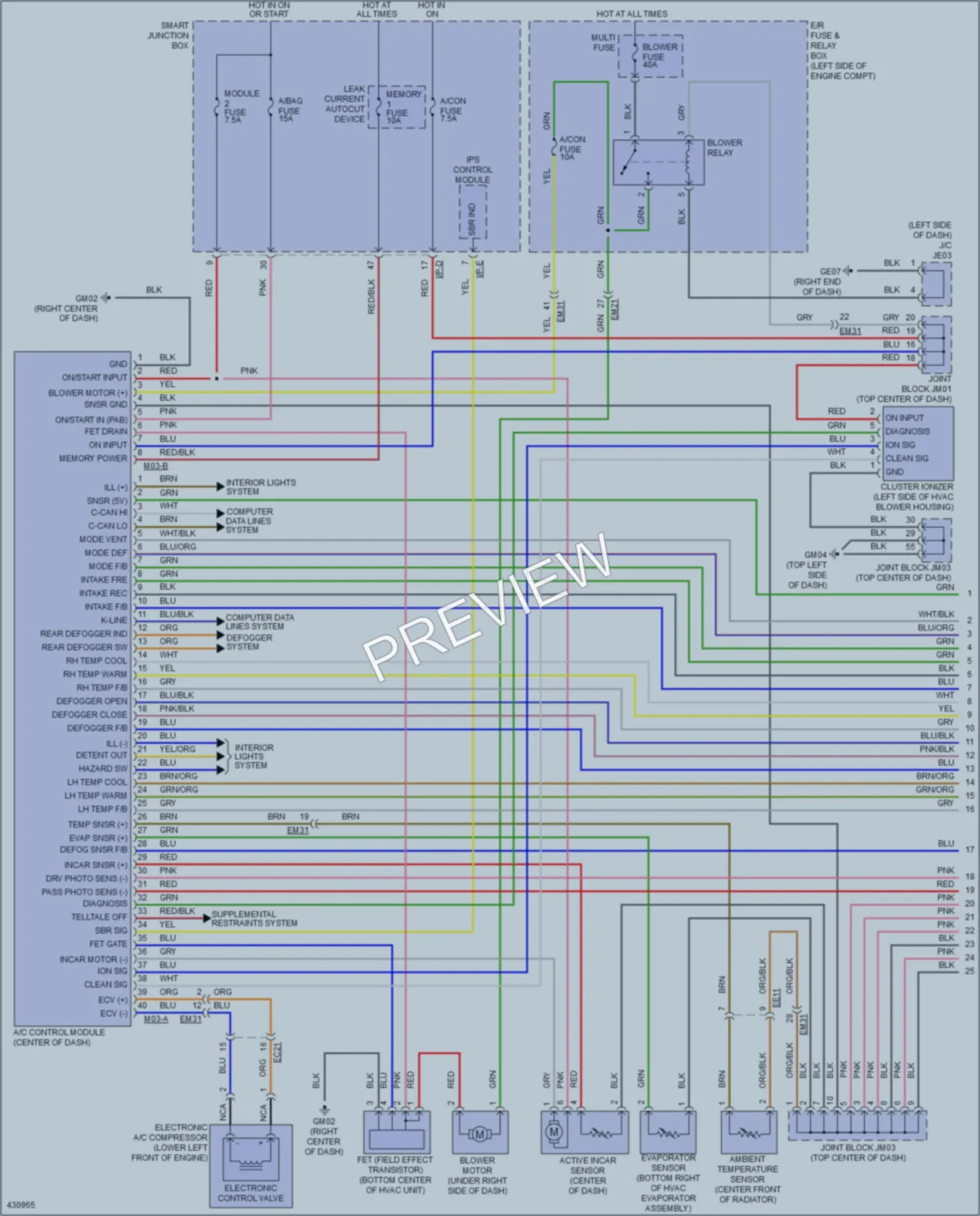 2014 Hyundai Azera Air Conditioning wiring diagram preview