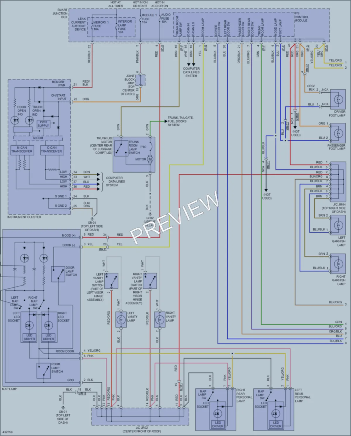 2014 Hyundai Azera Interior Lights wiring diagram preview