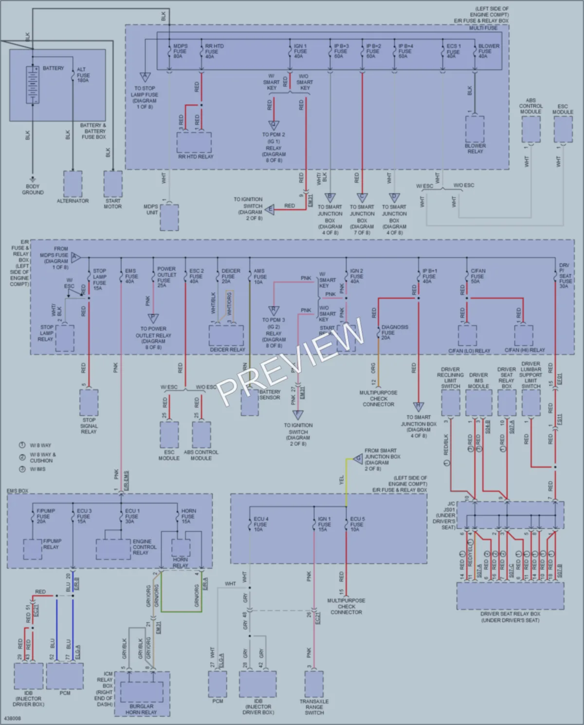 2014 Hyundai Azera Power Distribution wiring diagram preview