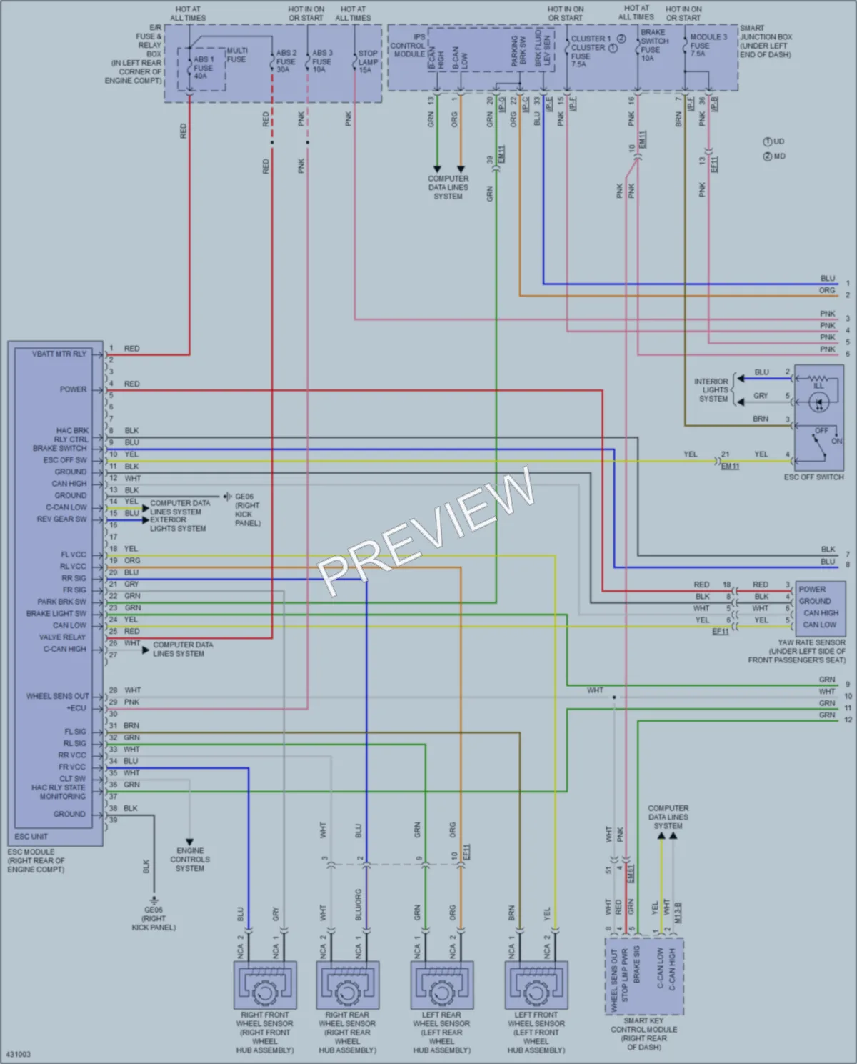 2014 Hyundai Elantra Anti Lock Brakes wiring diagram preview
