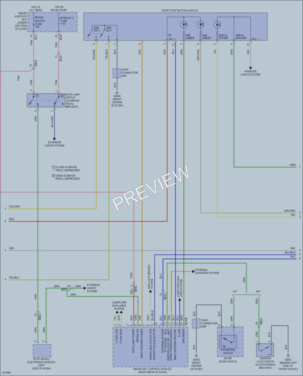 2014 Hyundai Elantra Anti Theft wiring diagram preview
