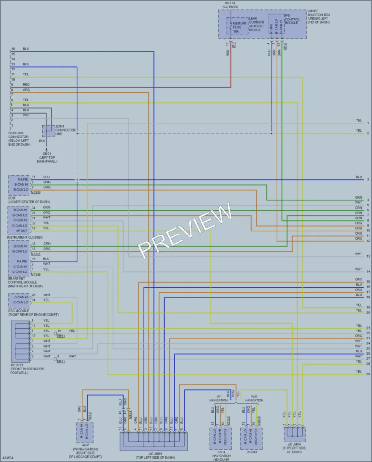 2014 Hyundai Elantra Computer Data Lines wiring diagram preview