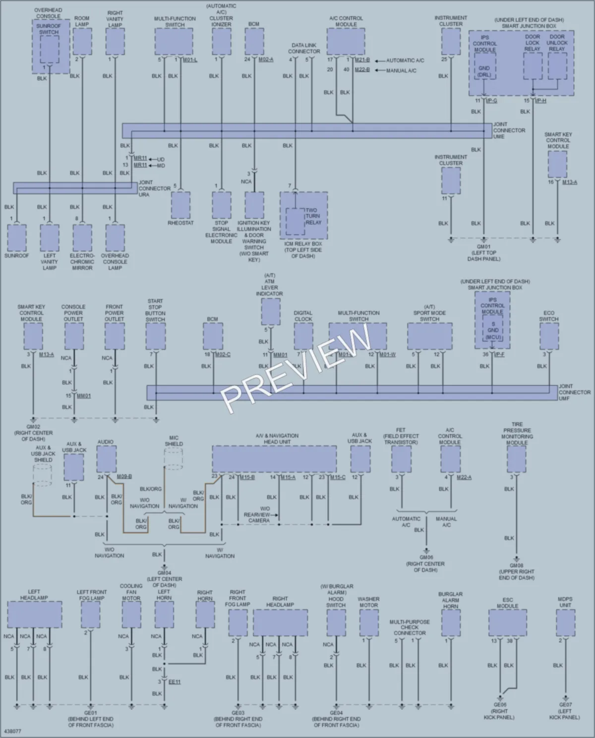 2014 Hyundai Elantra Ground Distribution wiring diagram preview