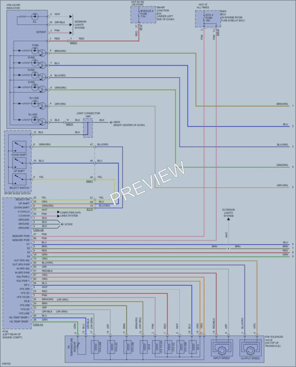 2014 Hyundai Elantra Transmission wiring diagram preview