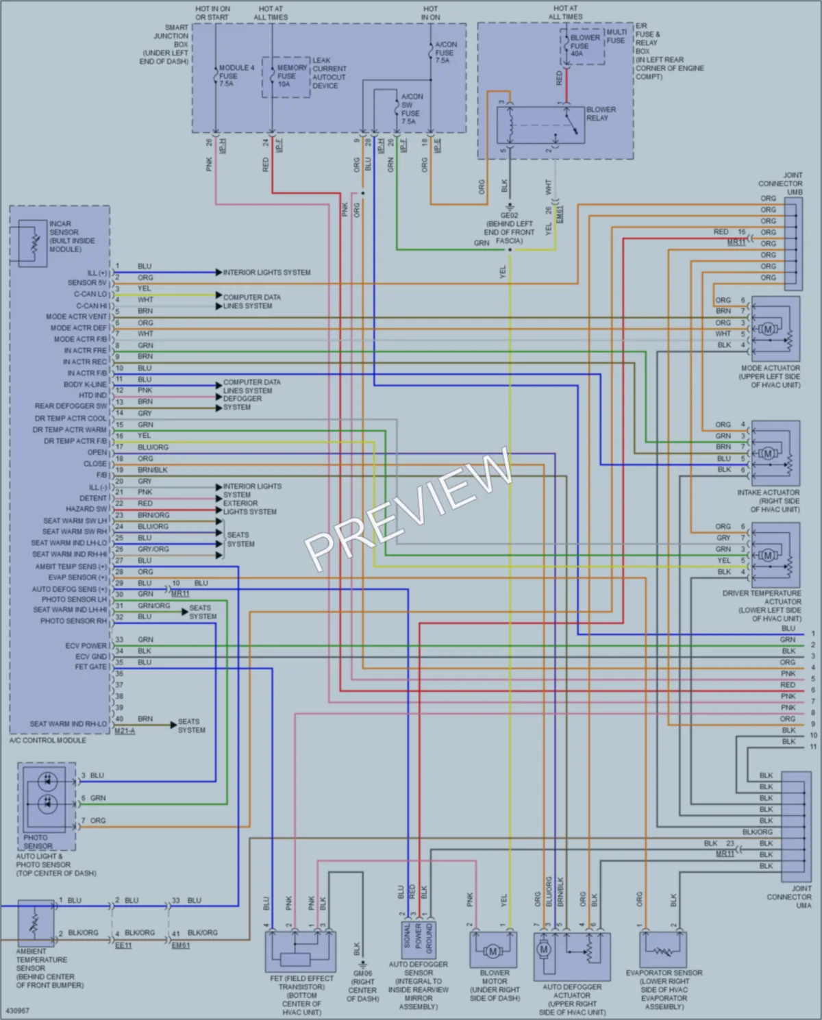 2014 Hyundai ElantraGT Air Conditioning wiring diagram preview