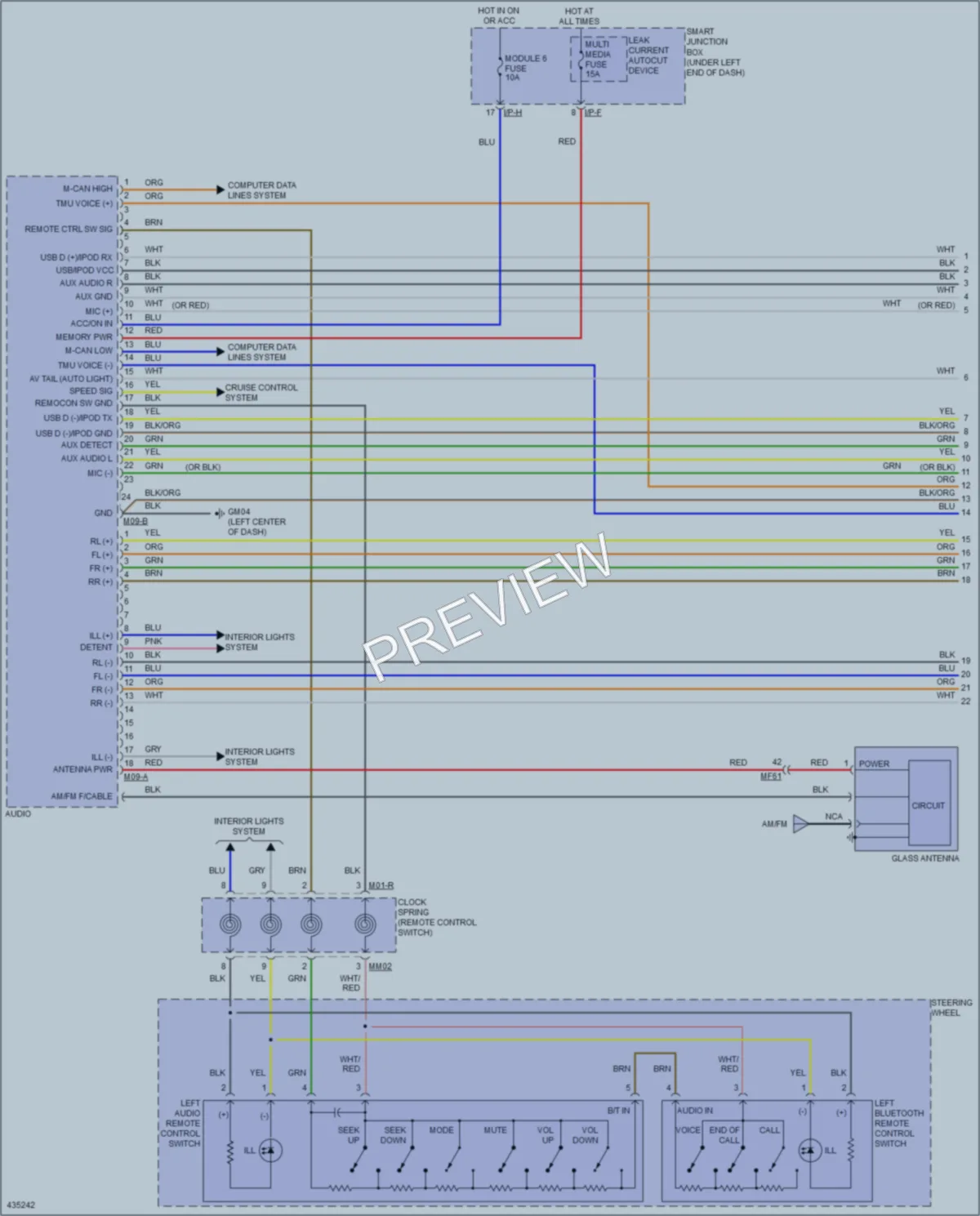 2014 Hyundai ElantraGT Radio wiring diagram preview