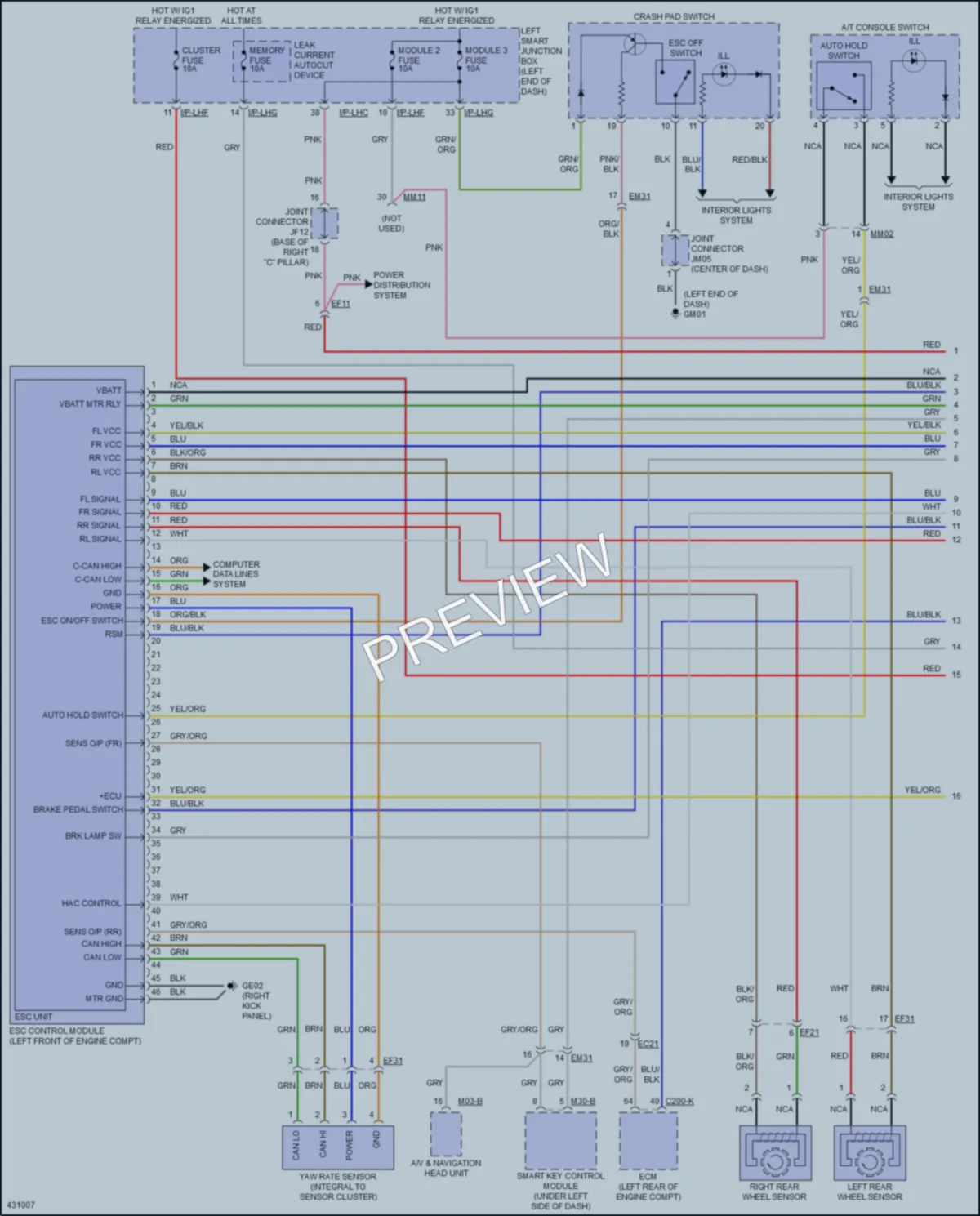 2014 Hyundai Equus Anti Lock Brakes wiring diagram preview