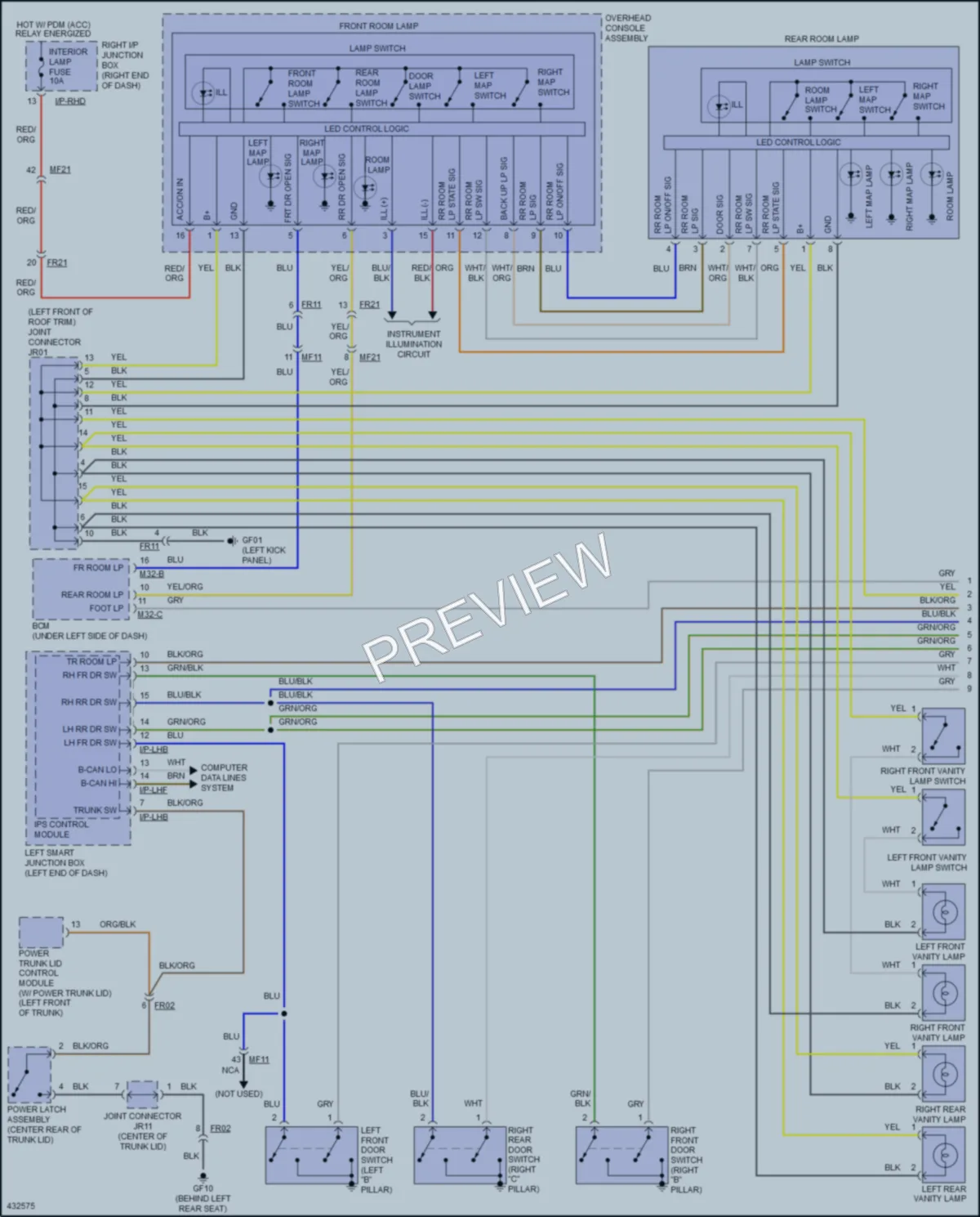 2014 Hyundai Equus Interior Lights wiring diagram preview