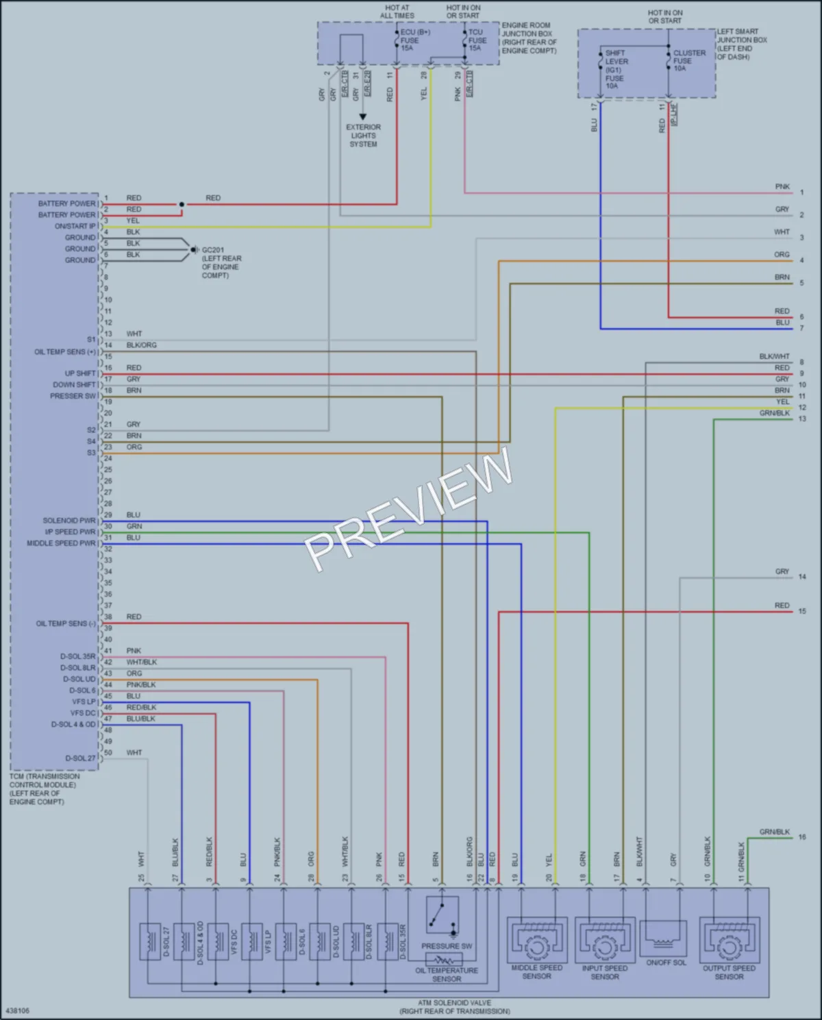 2014 Hyundai Equus Transmission wiring diagram preview