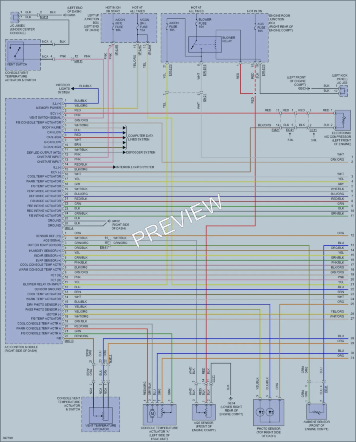 2014 Hyundai Genesis Air Conditioning wiring diagram preview
