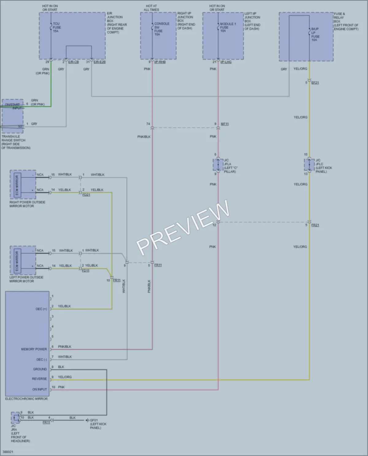 2014 Hyundai Genesis Power Mirrors wiring diagram preview