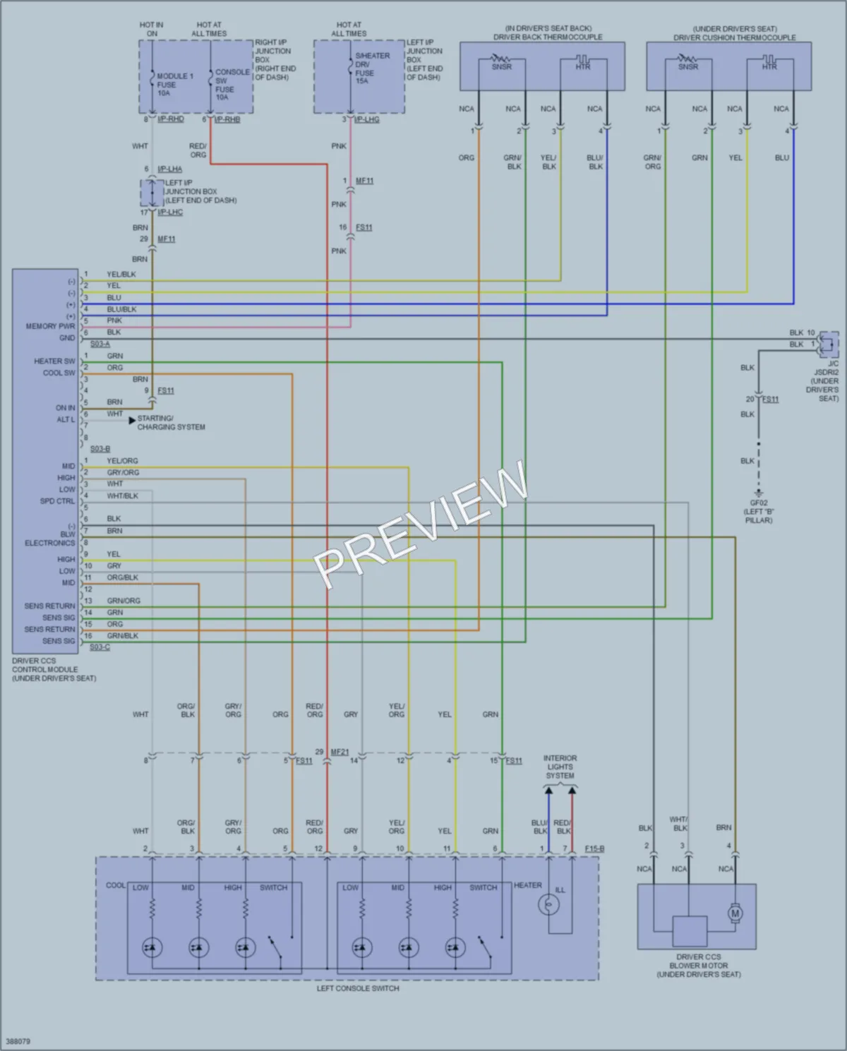 2014 Hyundai Genesis Power Seats wiring diagram preview
