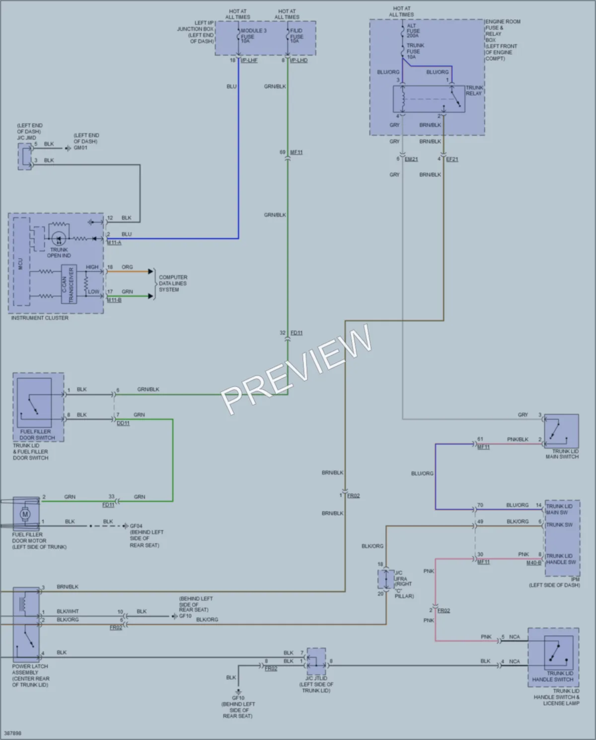 2014 Hyundai Genesis Trunk Tailgate Fuel Door wiring diagram preview