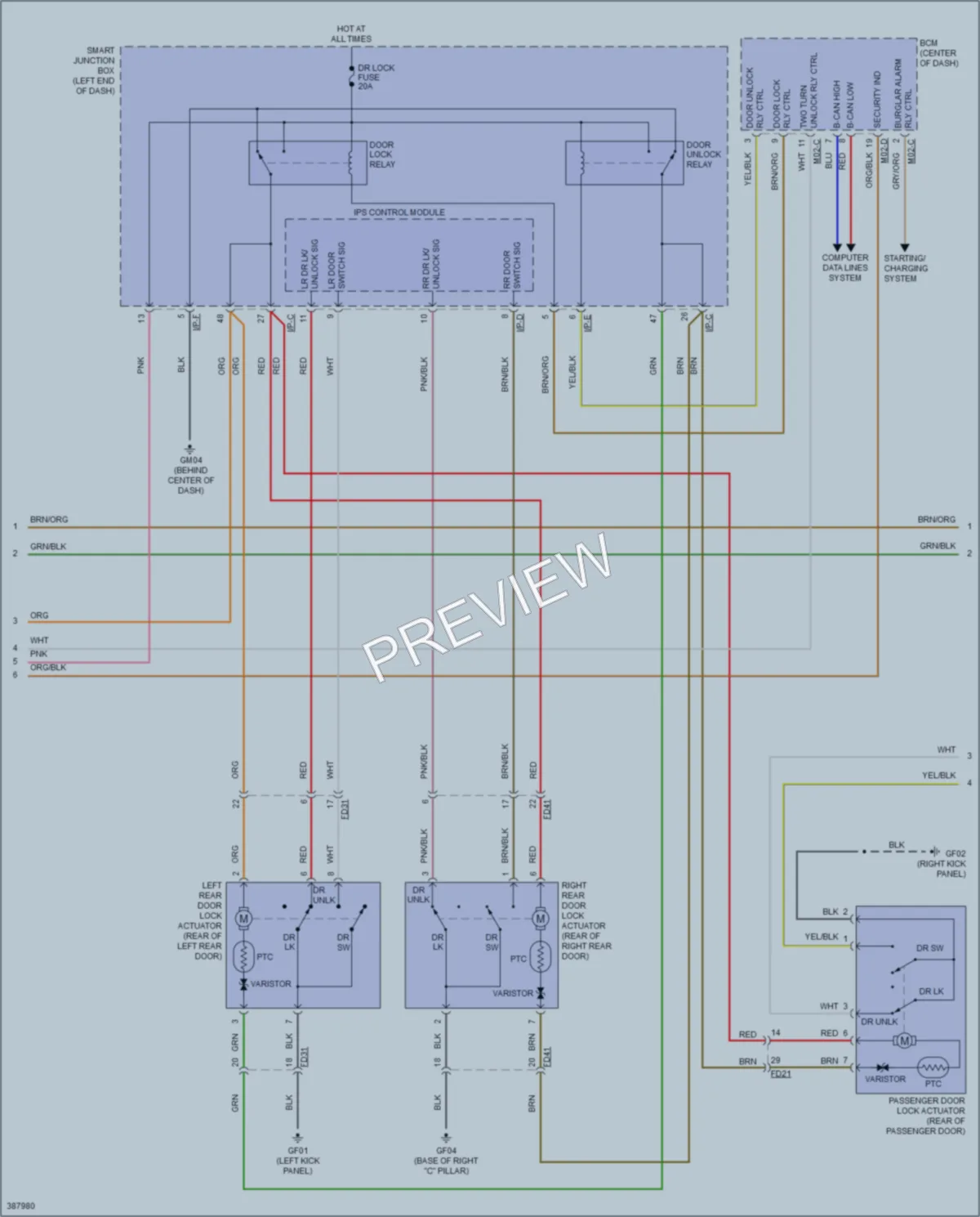 2014 Hyundai SantaFe Anti Theft wiring diagram preview