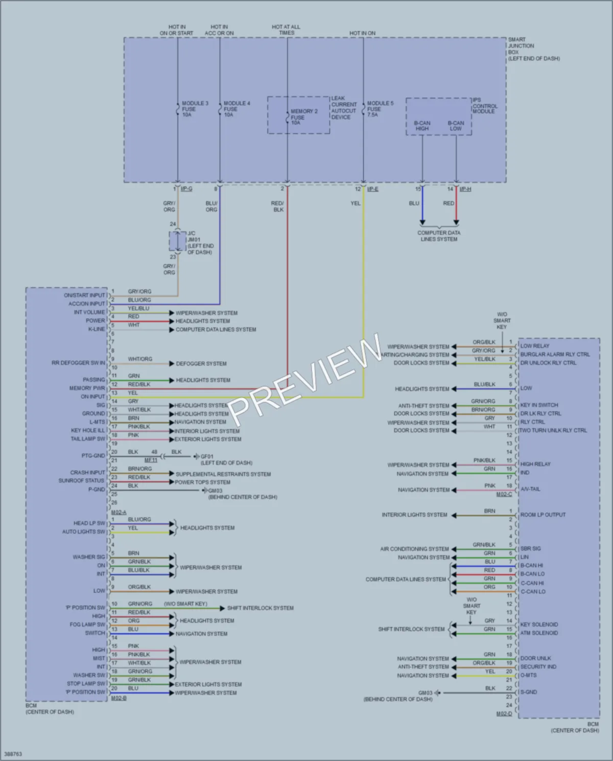 2014 Hyundai SantaFe Body Control Modules wiring diagram preview