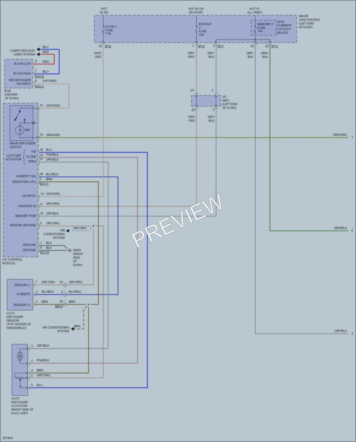 2014 Hyundai SantaFe Defoggers wiring diagram preview