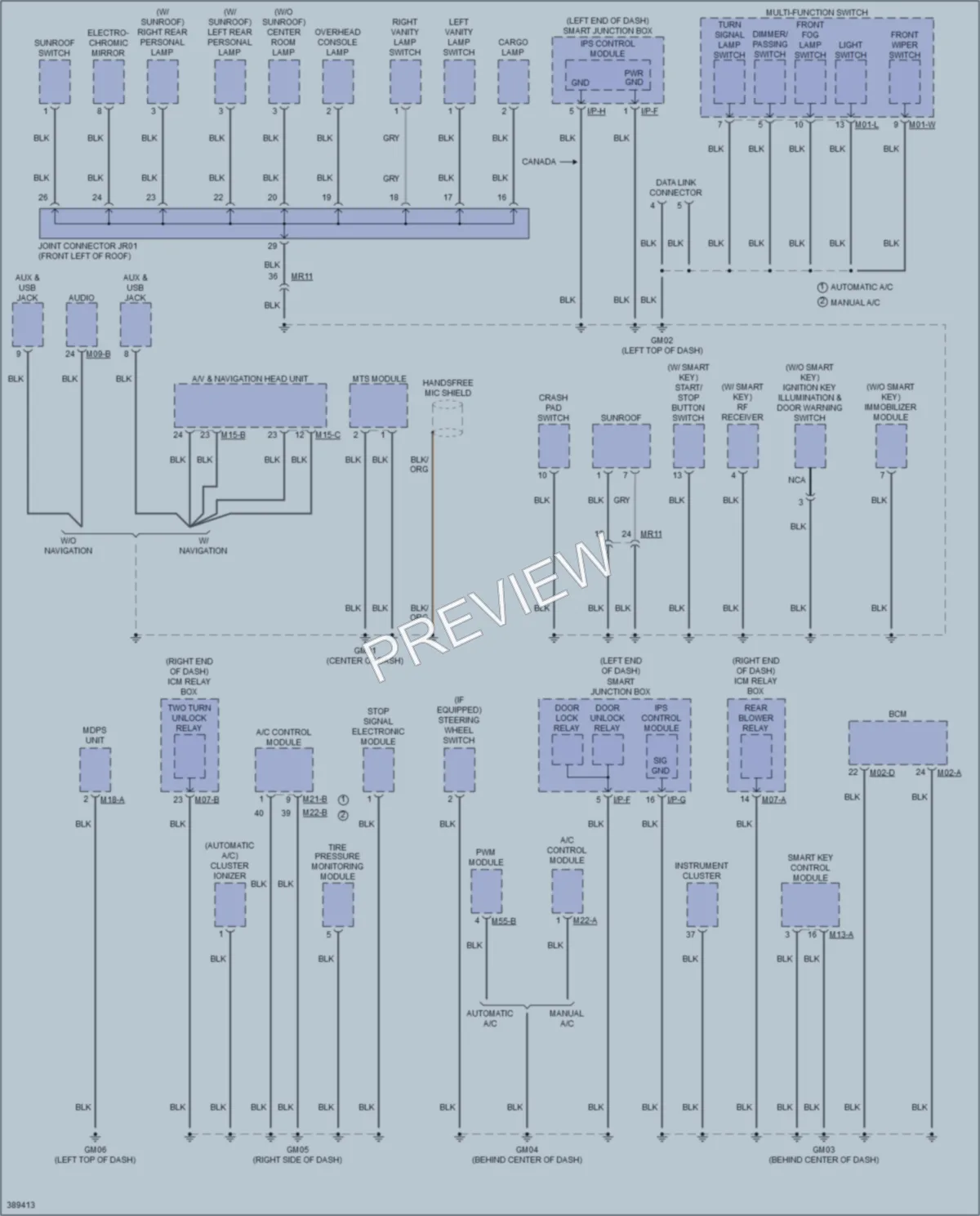 2014 Hyundai SantaFe Ground Distribution wiring diagram preview