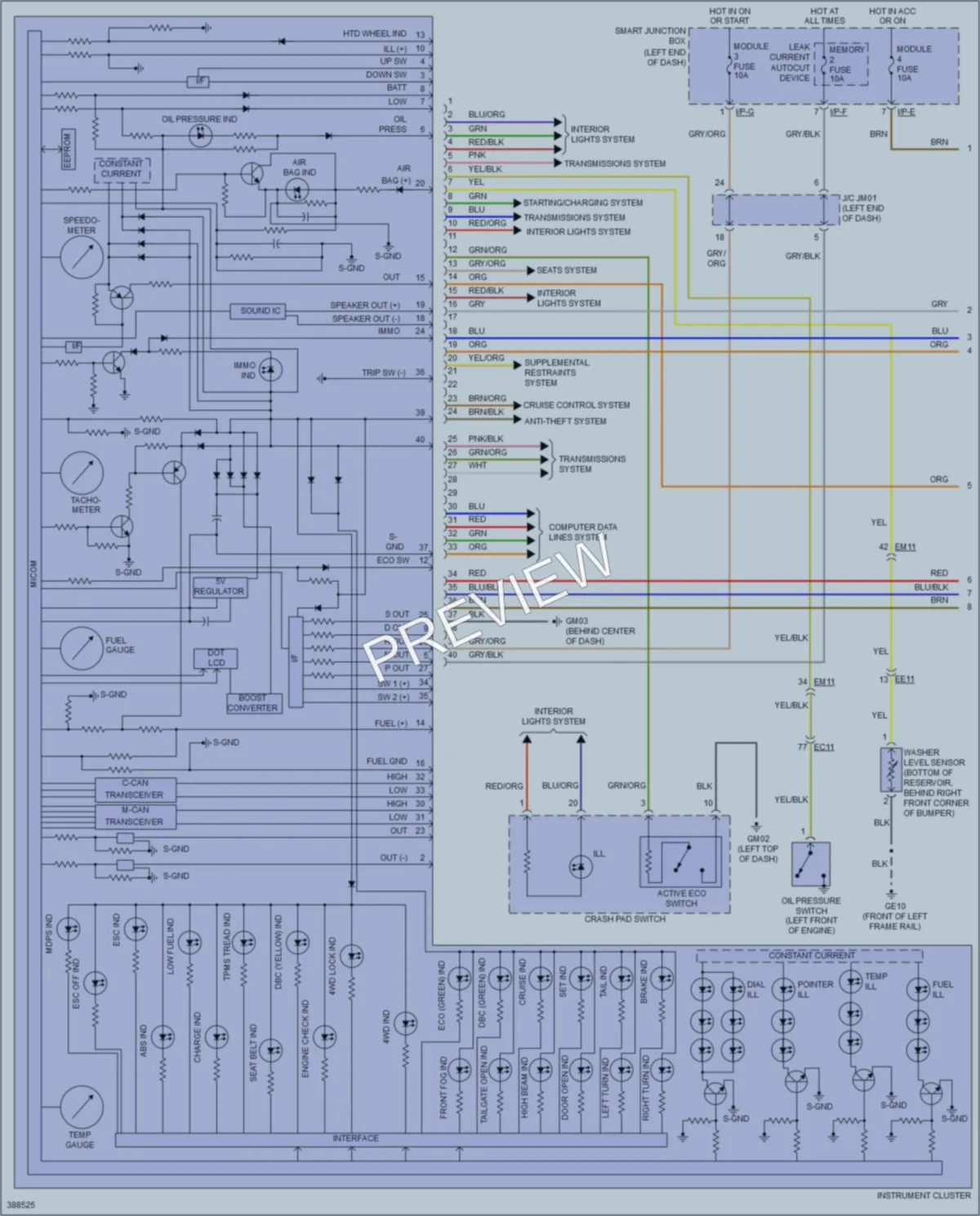 2014 Hyundai SantaFe Instrument Cluster wiring diagram preview