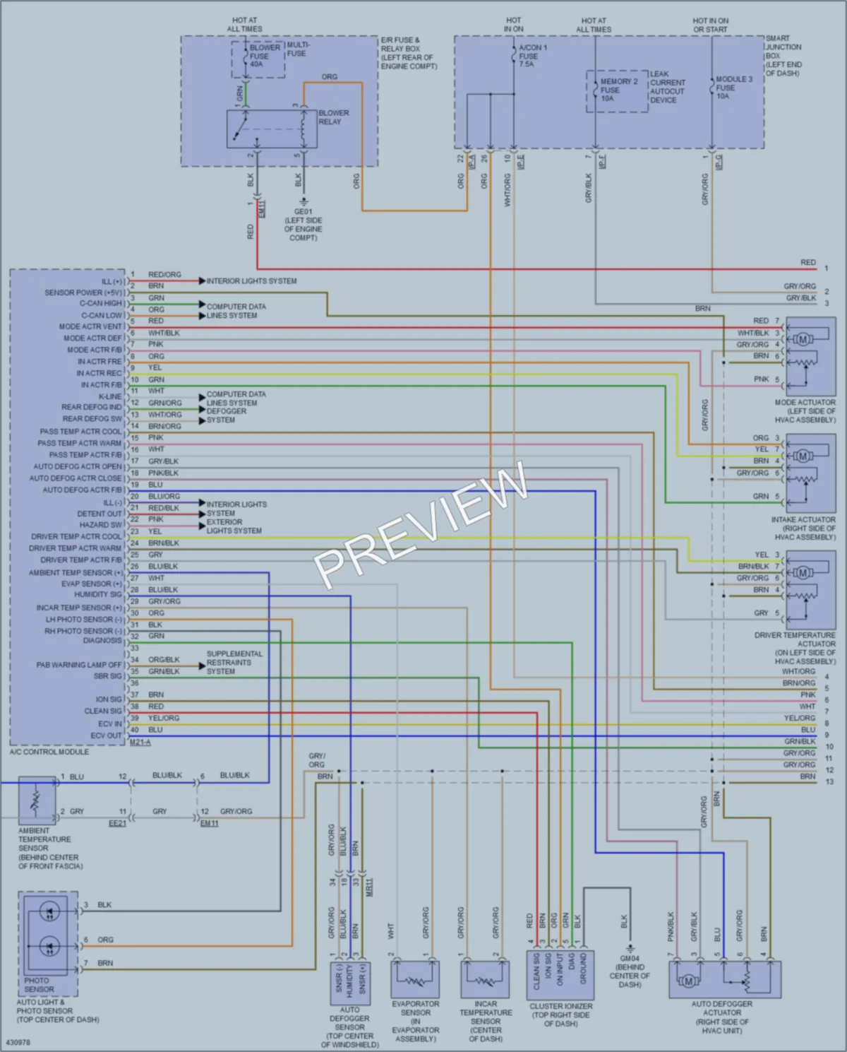 2014 Hyundai SantaFeSport Air Conditioning wiring diagram preview