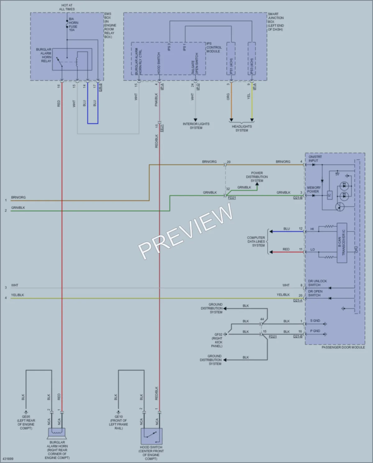 2014 Hyundai SantaFeSport Anti Theft wiring diagram preview