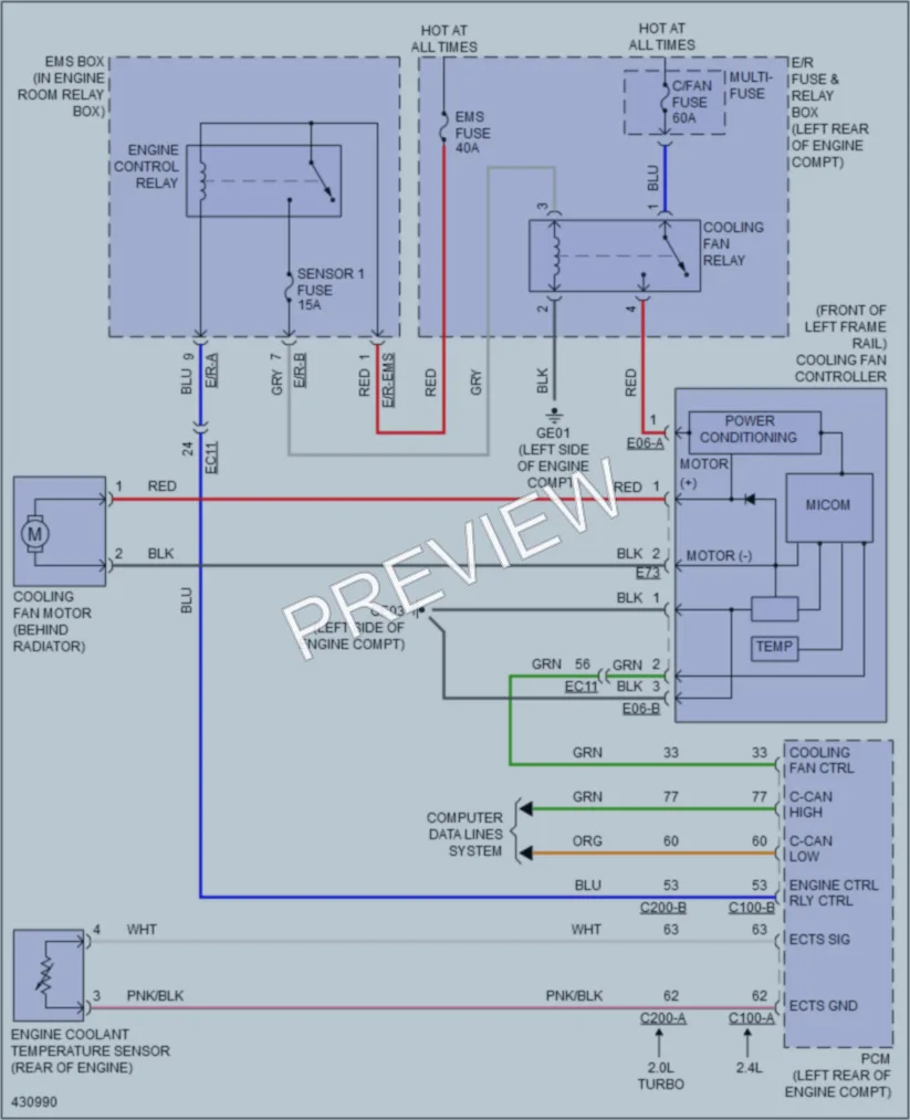 2014 Hyundai SantaFeSport Cooling Fan wiring diagram preview