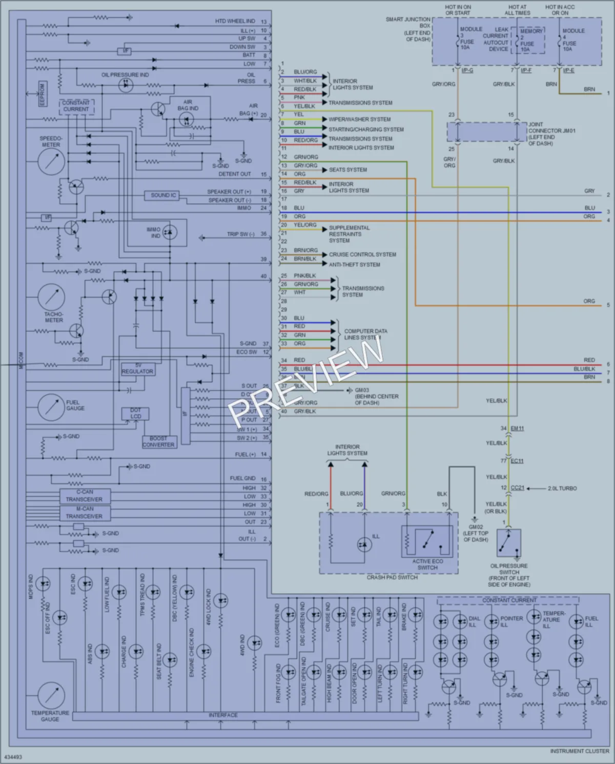 2014 Hyundai SantaFeSport Instrument Cluster wiring diagram preview