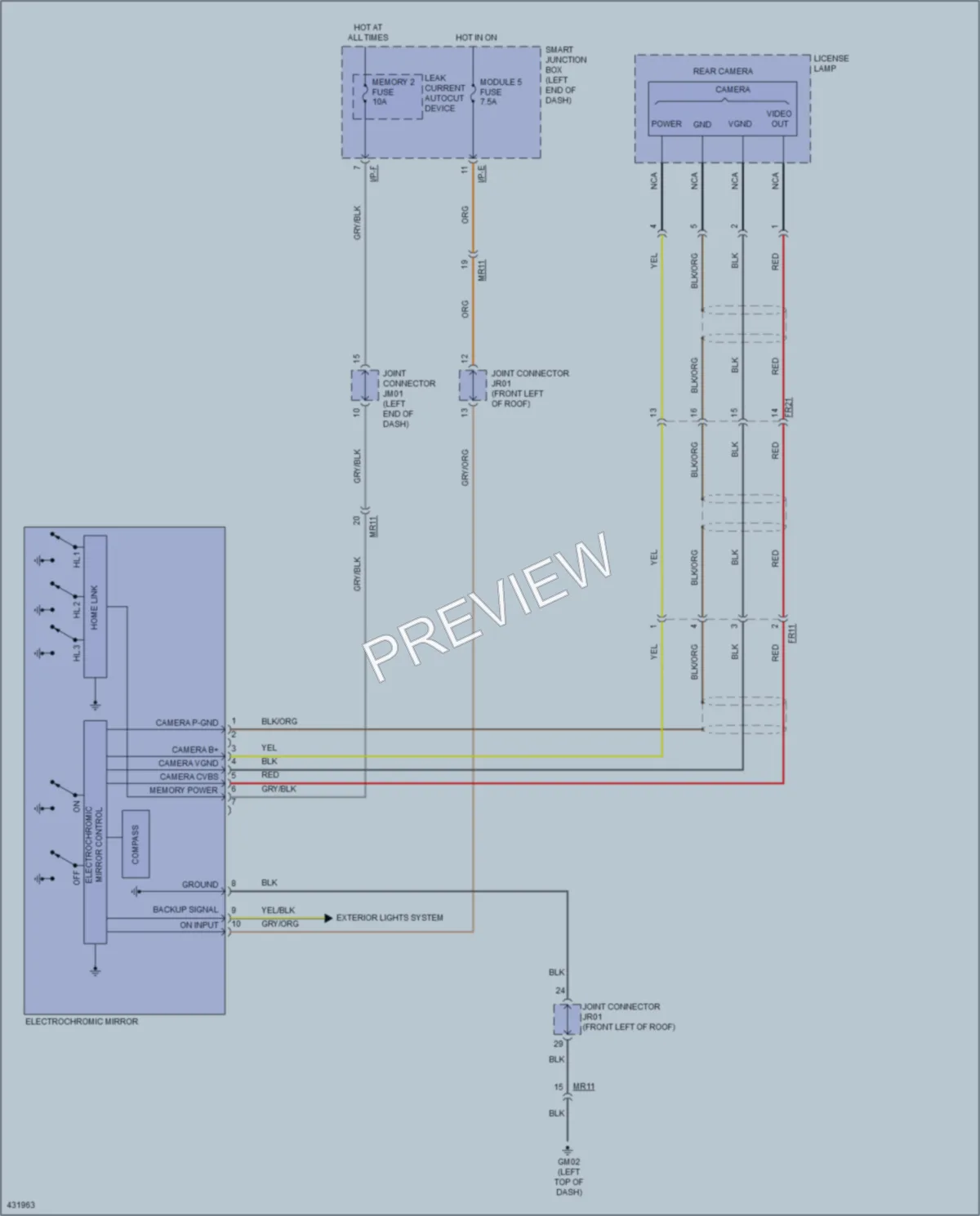 2014 Hyundai SantaFeSport Power Mirrors wiring diagram preview