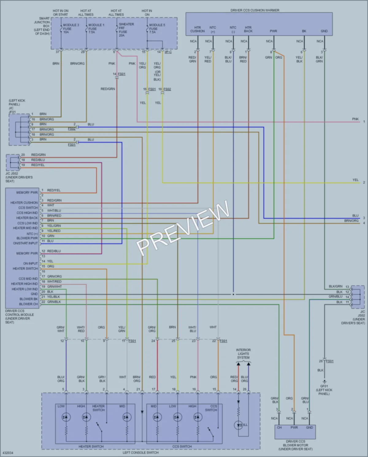 2014 Hyundai SantaFeSport Power Seats wiring diagram preview