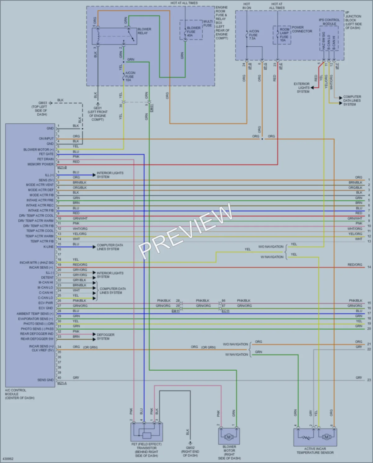 2014 Hyundai Sonata Air Conditioning wiring diagram preview