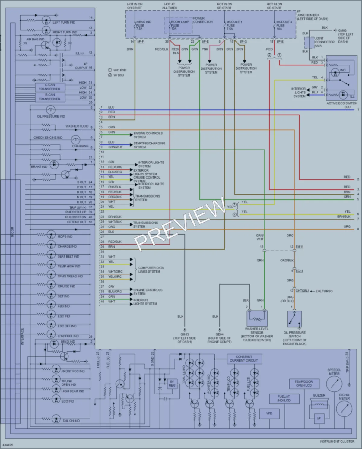 2014 Hyundai Sonata Instrument Cluster wiring diagram preview