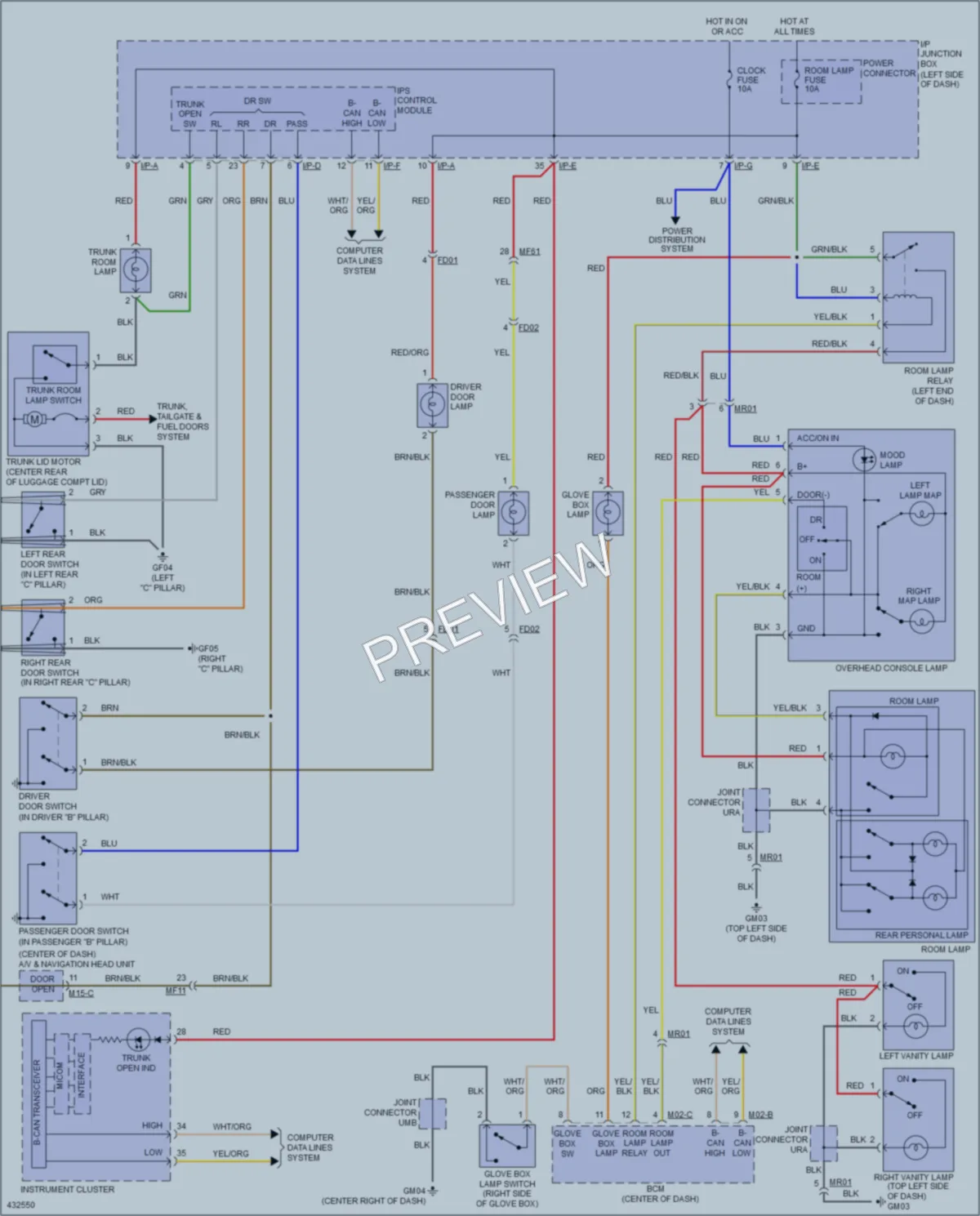 2014 Hyundai Sonata Interior Lights wiring diagram preview