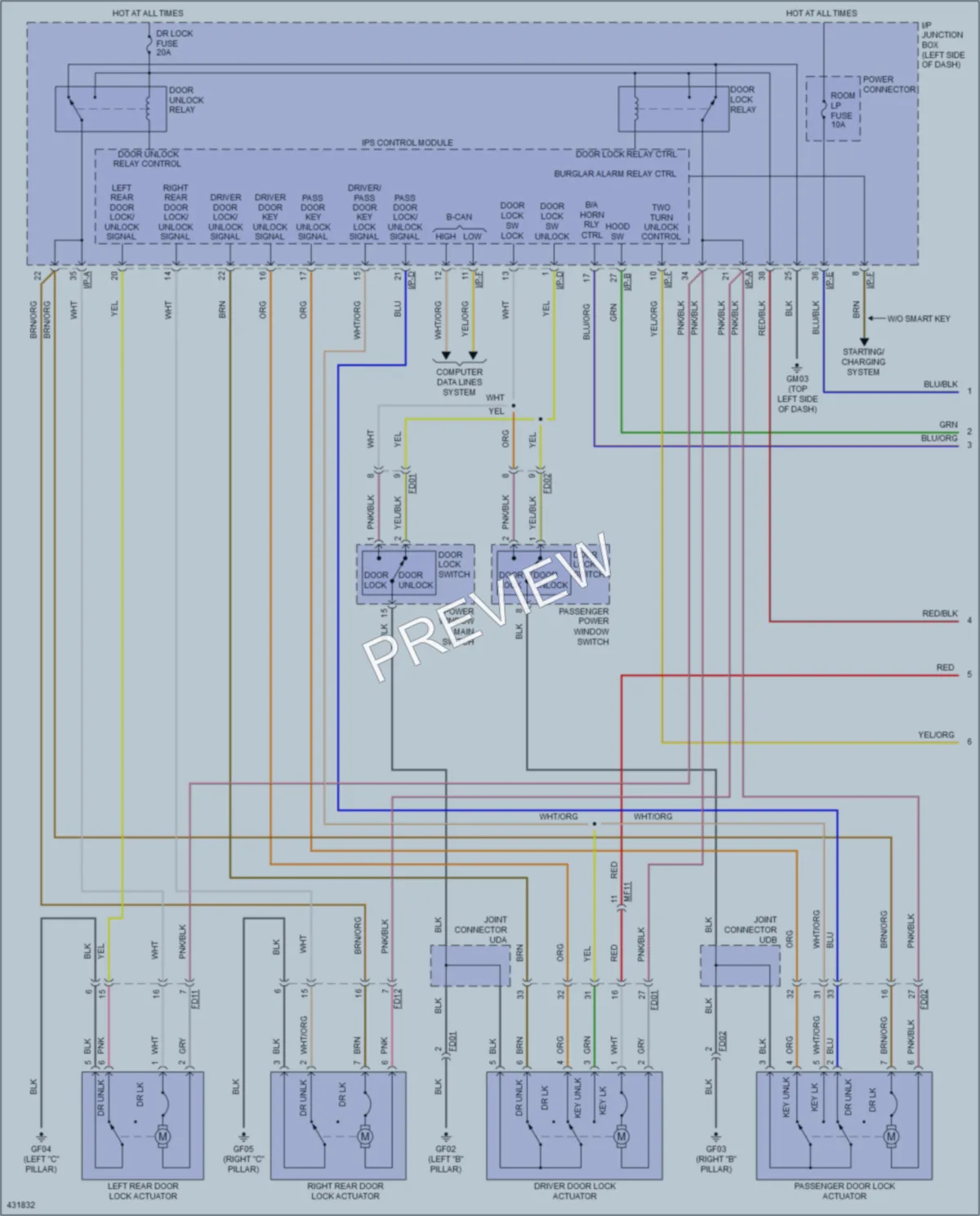 2014 Hyundai Sonata Power Door Locks wiring diagram preview