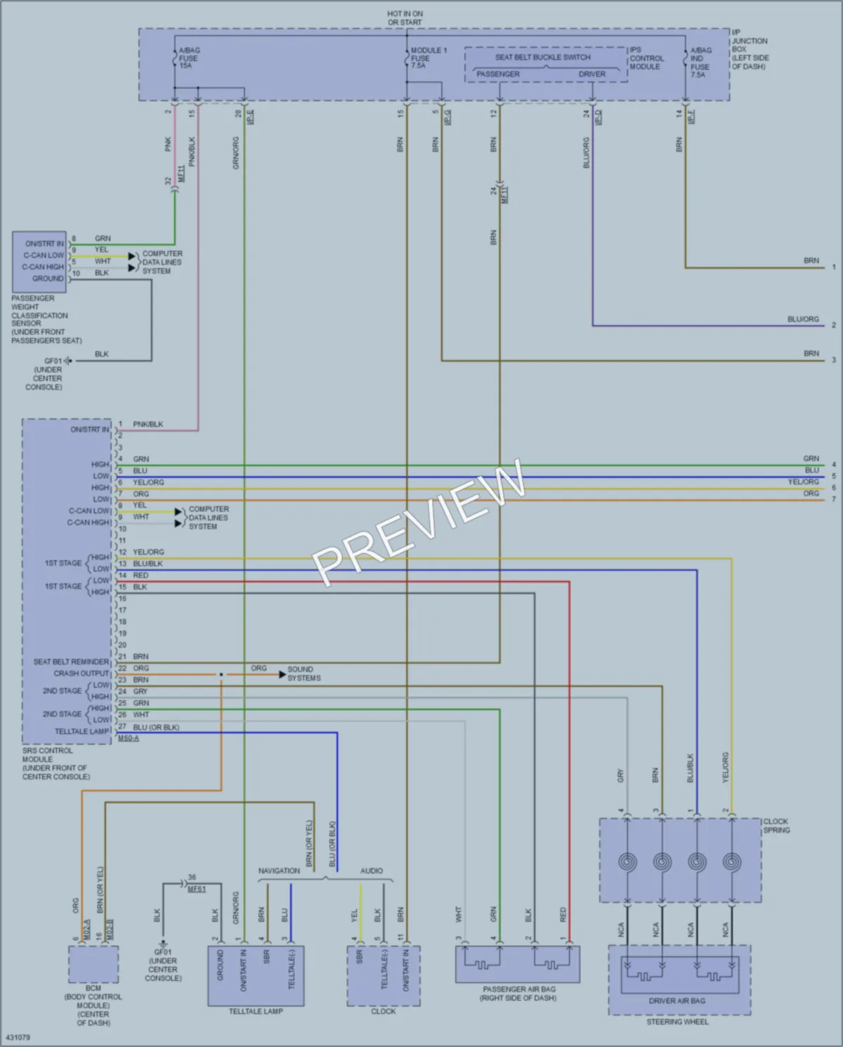 2014 Hyundai Sonata Supplemental Restraints wiring diagram preview