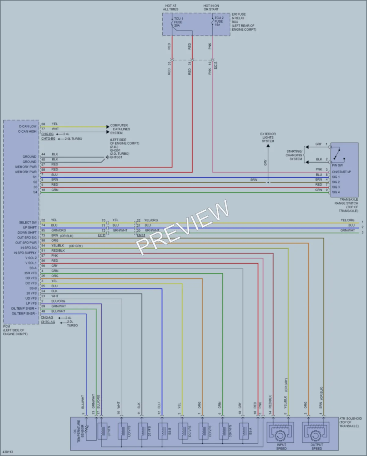 2014 Hyundai Sonata Transmission wiring diagram preview
