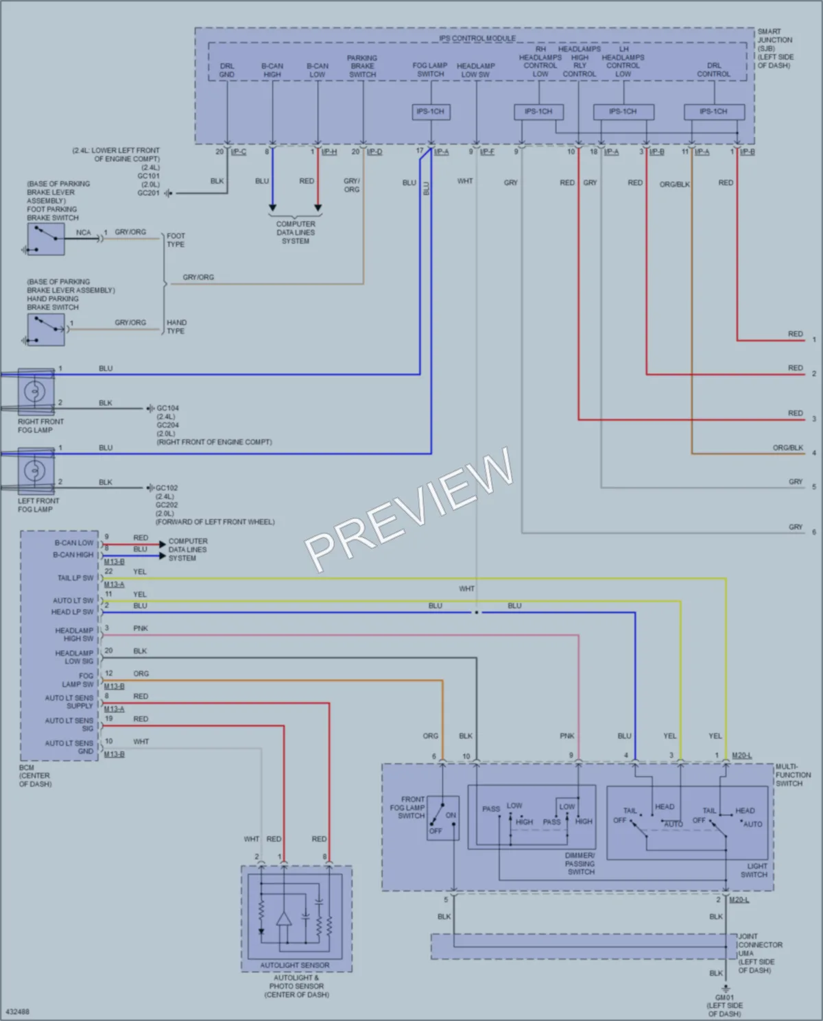 2014 Hyundai Tucson Headlights wiring diagram preview