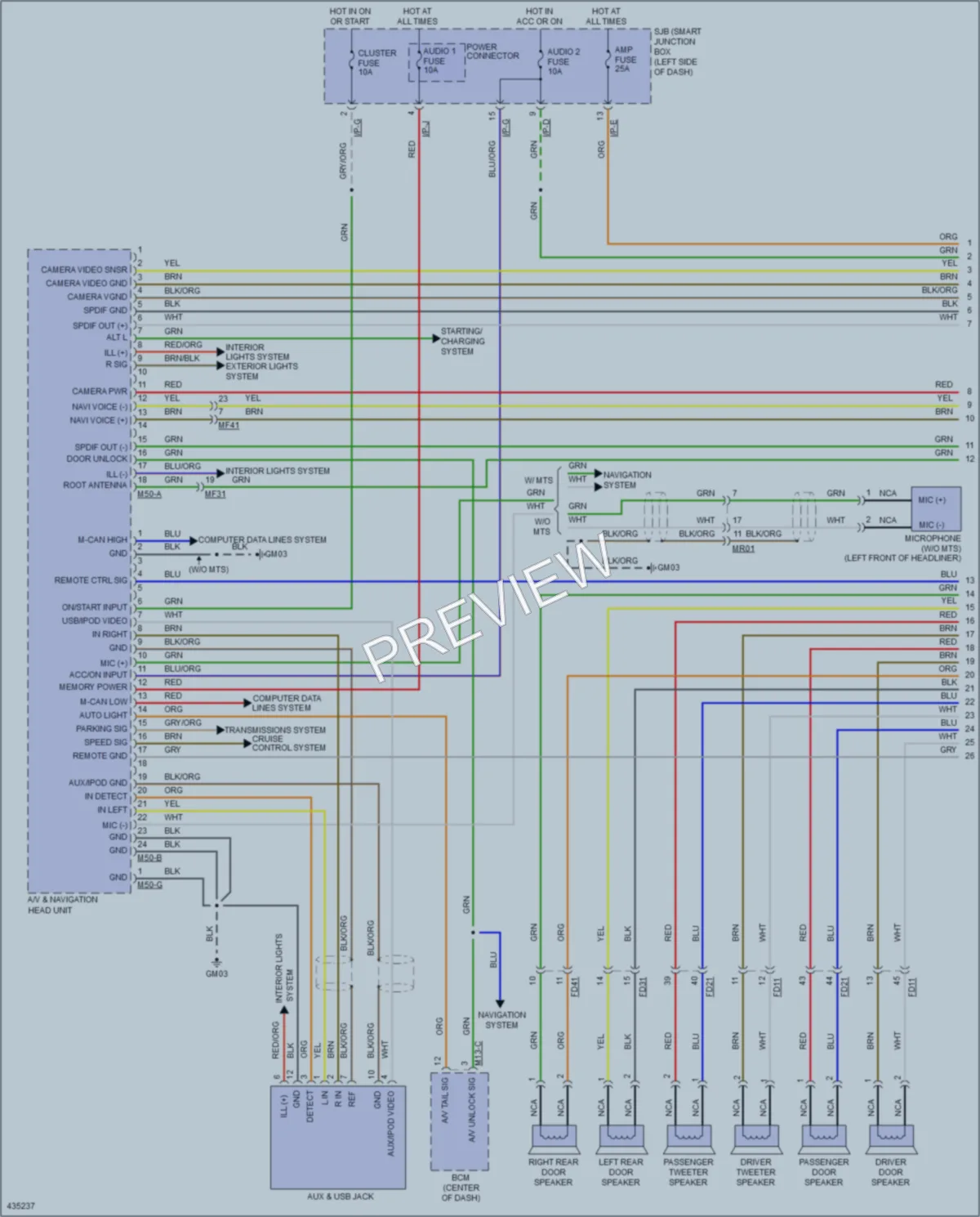 2014 Hyundai Tucson Radio wiring diagram preview