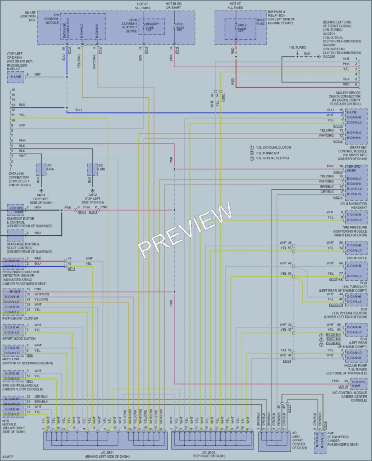 2014 Hyundai Veloster Computer Data Lines wiring diagram preview