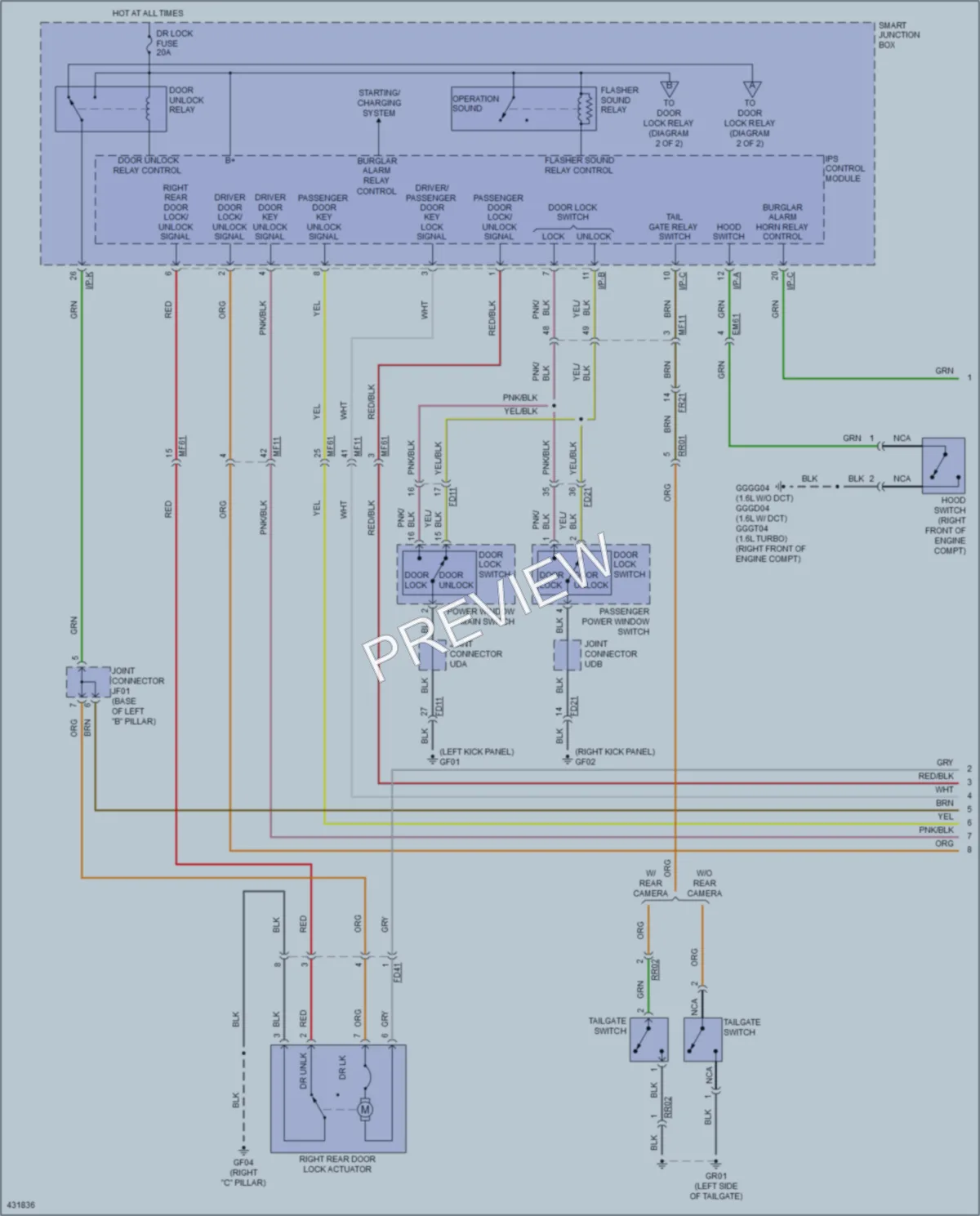 2014 Hyundai Veloster Power Door Locks wiring diagram preview