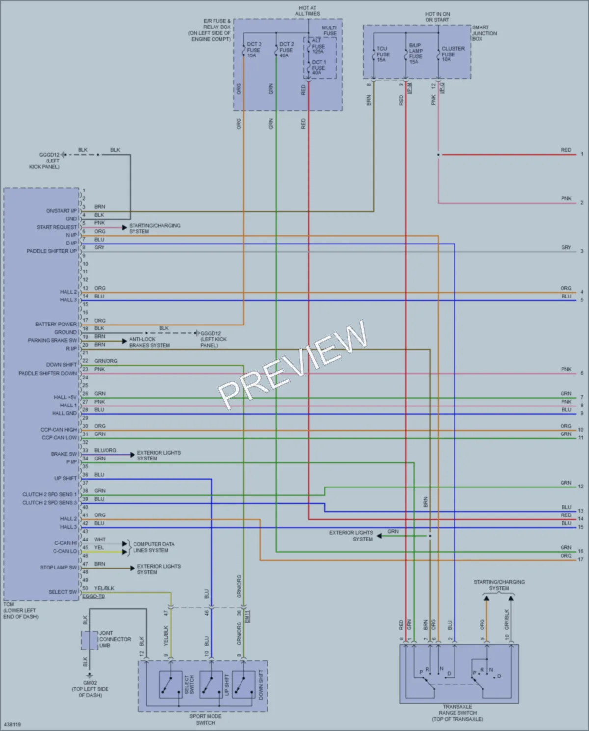 2014 Hyundai Veloster Transmission wiring diagram preview