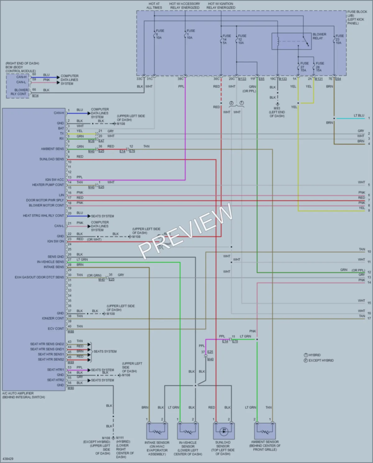 2014 Infiniti Q50 Air Conditioning wiring diagram preview